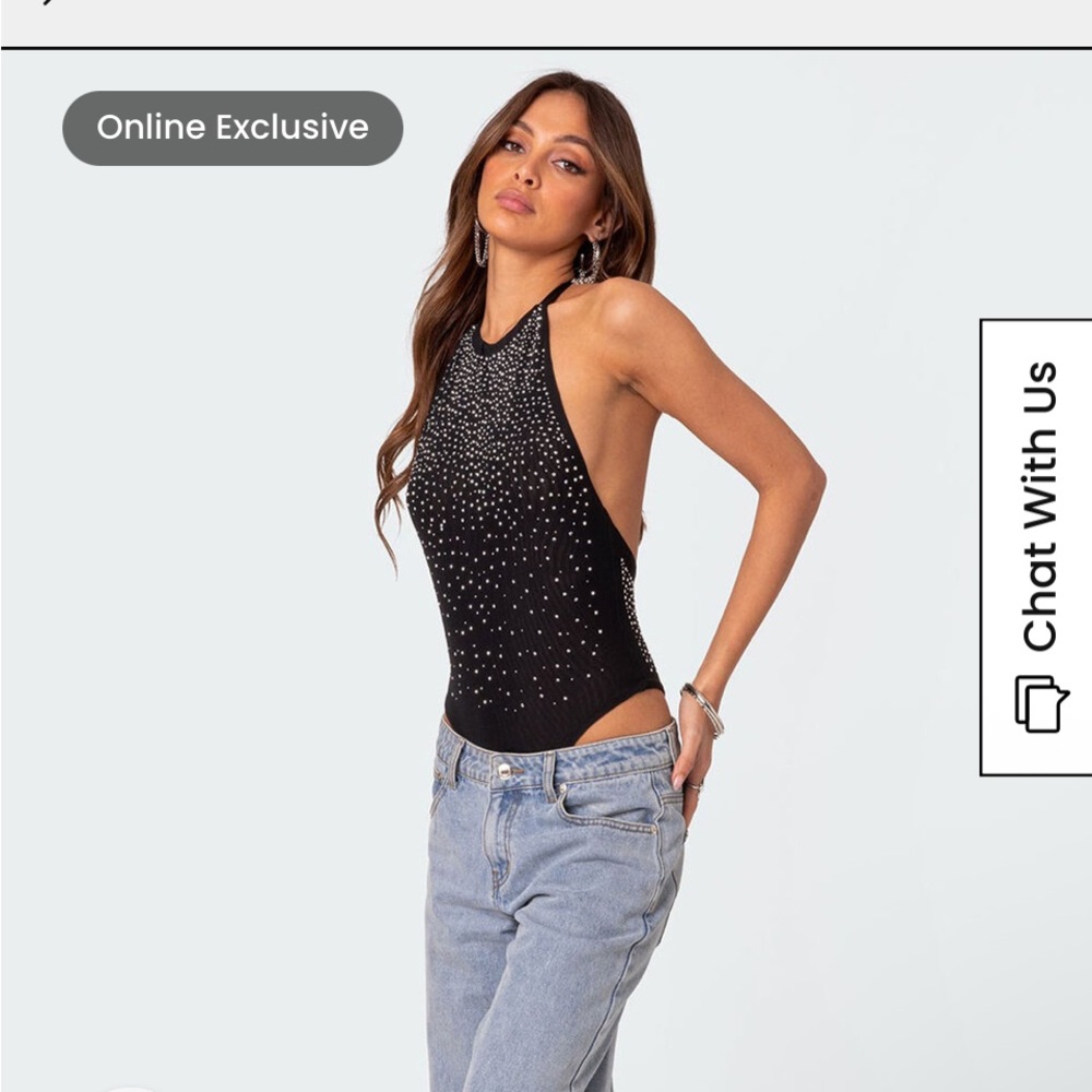 Edikted Black Sparkle Bodysuit